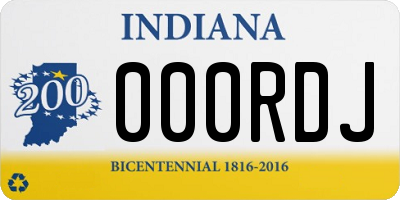 IN license plate 000RDJ