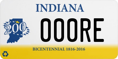 IN license plate 000RE