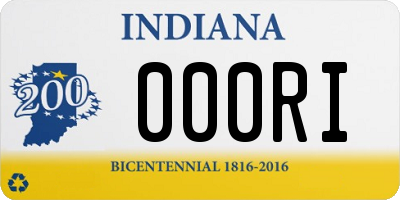 IN license plate 000RI