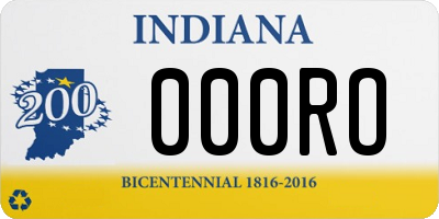 IN license plate 000RO