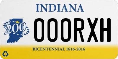 IN license plate 000RXH