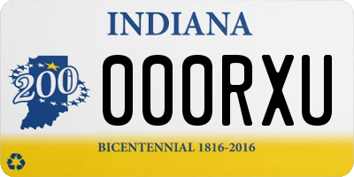 IN license plate 000RXU