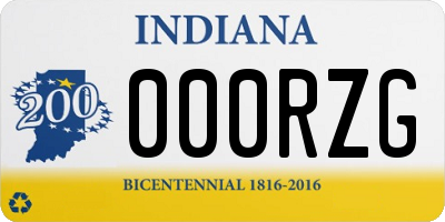 IN license plate 000RZG