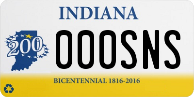 IN license plate 000SNS