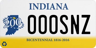 IN license plate 000SNZ