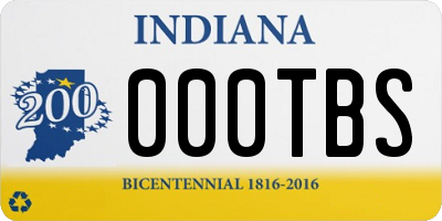 IN license plate 000TBS