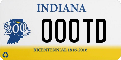 IN license plate 000TD