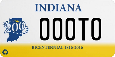 IN license plate 000TO