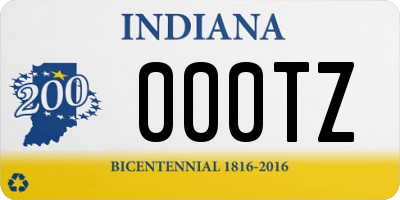 IN license plate 000TZ