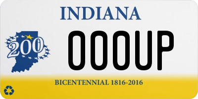 IN license plate 000UP