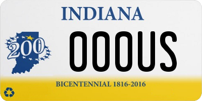 IN license plate 000US