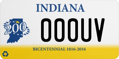 IN license plate 000UV