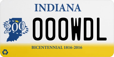 IN license plate 000WDL