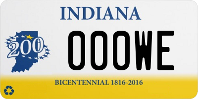 IN license plate 000WE