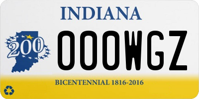 IN license plate 000WGZ