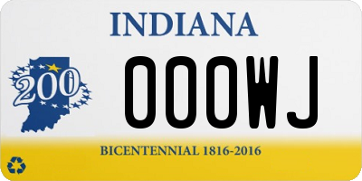 IN license plate 000WJ