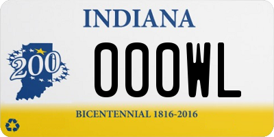 IN license plate 000WL