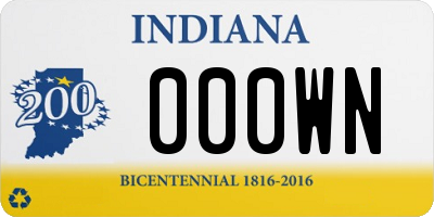 IN license plate 000WN