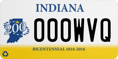 IN license plate 000WVQ