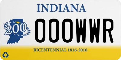 IN license plate 000WWR