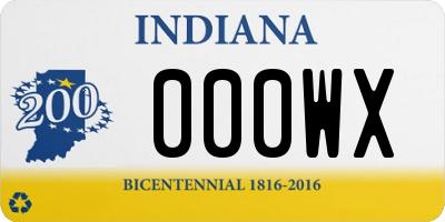 IN license plate 000WX