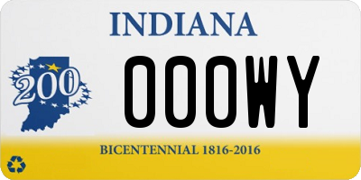 IN license plate 000WY