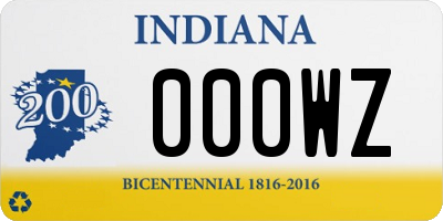 IN license plate 000WZ