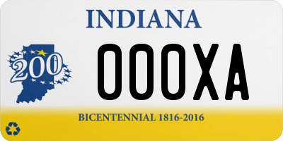 IN license plate 000XA