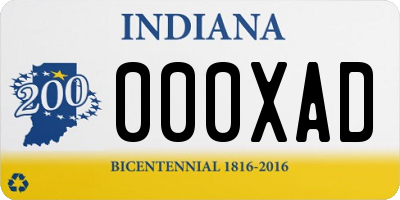 IN license plate 000XAD