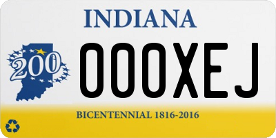 IN license plate 000XEJ