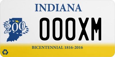 IN license plate 000XM