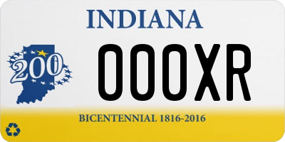 IN license plate 000XR