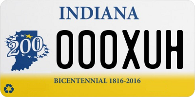 IN license plate 000XUH