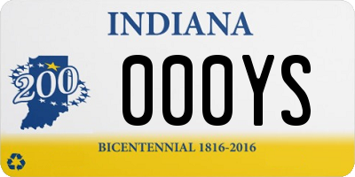 IN license plate 000YS