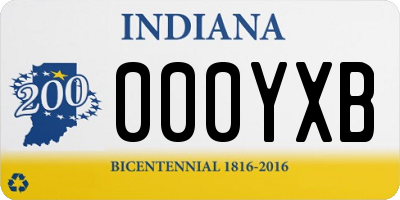 IN license plate 000YXB