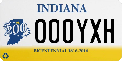 IN license plate 000YXH