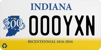 IN license plate 000YXN