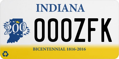 IN license plate 000ZFK