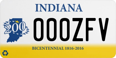 IN license plate 000ZFV