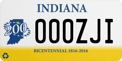 IN license plate 000ZJI