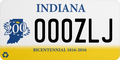 IN license plate 000ZLJ