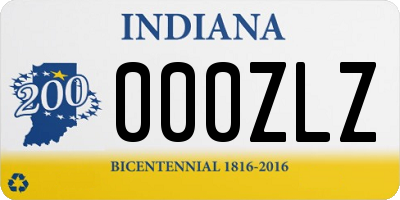 IN license plate 000ZLZ