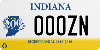 IN license plate 000ZN