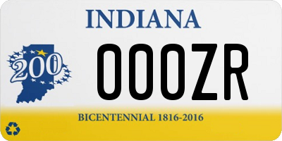 IN license plate 000ZR