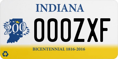 IN license plate 000ZXF
