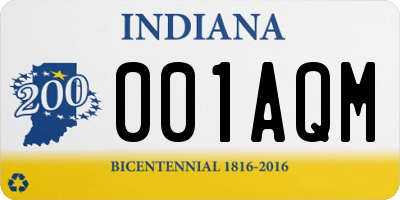 IN license plate 001AQM