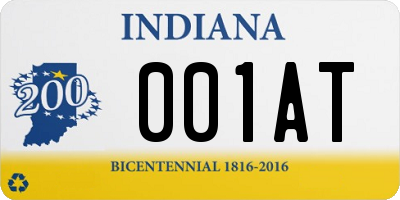 IN license plate 001AT