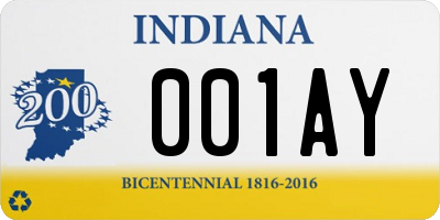 IN license plate 001AY