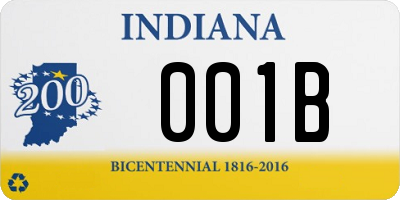 IN license plate 001B