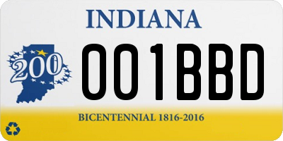 IN license plate 001BBD